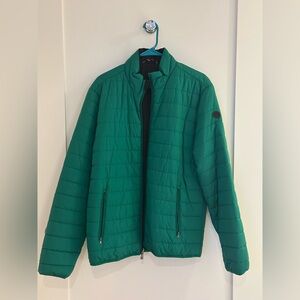 Brooks Brothers Reversible Quilted Puffer Jacket Black Green Mens Size M